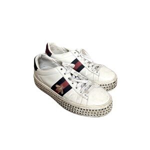 Gucci Sylvie Web Accent Leather Sneakers